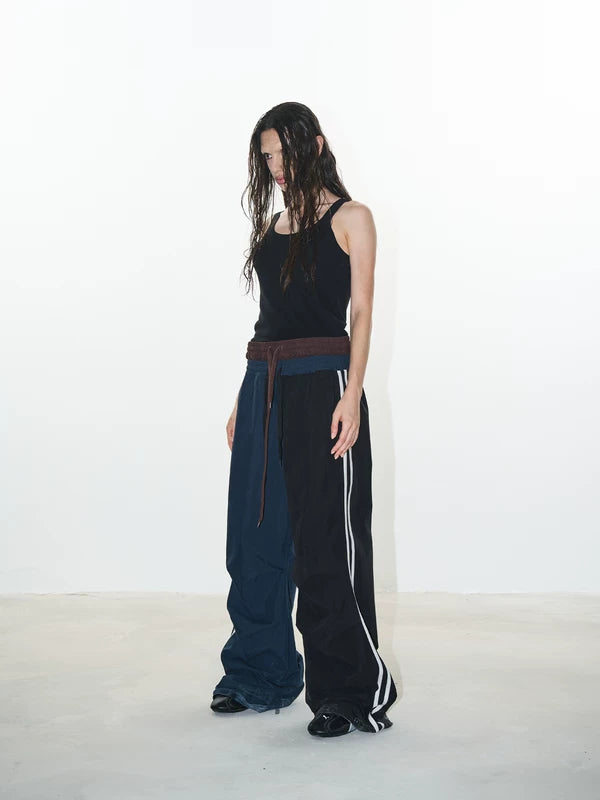 Double Waist Wide Leg Track Pants 3
