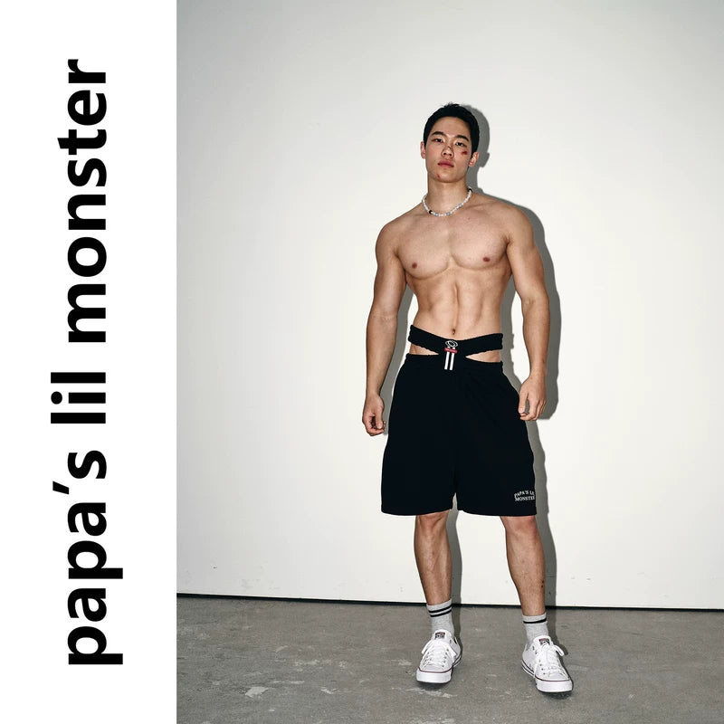 6095923980843,6095923980844,6095923980845, Double Waistband Crossover Casual Shorts