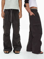 Double Waistband Pleated Cargo Pants 1