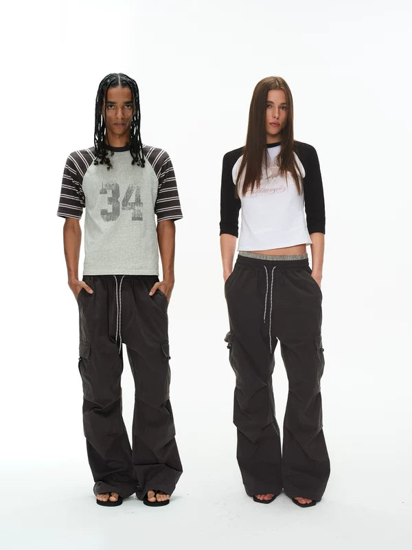 Double Waistband Pleated Cargo Pants 2
