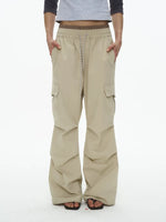 Double Waistband Pleated Cargo Pants 4
