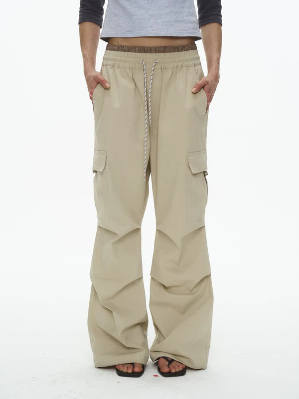 Double Waistband Pleated Cargo Pants 4