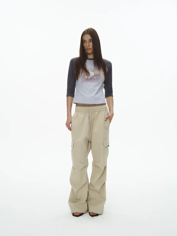 Double Waistband Pleated Cargo Pants 5