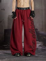 Double Waistband Printed Loose Casual Pants 1