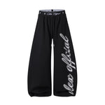 6101424557866,6101424557867,6101424557868,6101424557869, Double Waistband Printed Loose Casual Pants