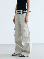 Double-Waistband Wide-Leg Cargo Pants 2