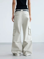 Double-Waistband Wide-Leg Cargo Pants 3