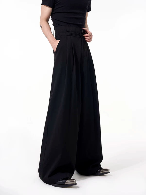 Double Waistband Wide Leg Suit Pants 3
