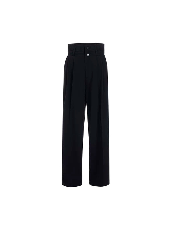 Double Waistband Wide Leg Suit Pants 5