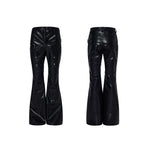 6034653604090,6034653604091,6034653604092,6034653604093, Double-Waisted Flared Leather Pants