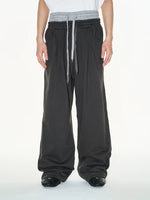 Double-Waisted Pleated Wide-Leg Sweatpants 1
