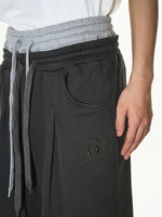 Double-Waisted Pleated Wide-Leg Sweatpants 5