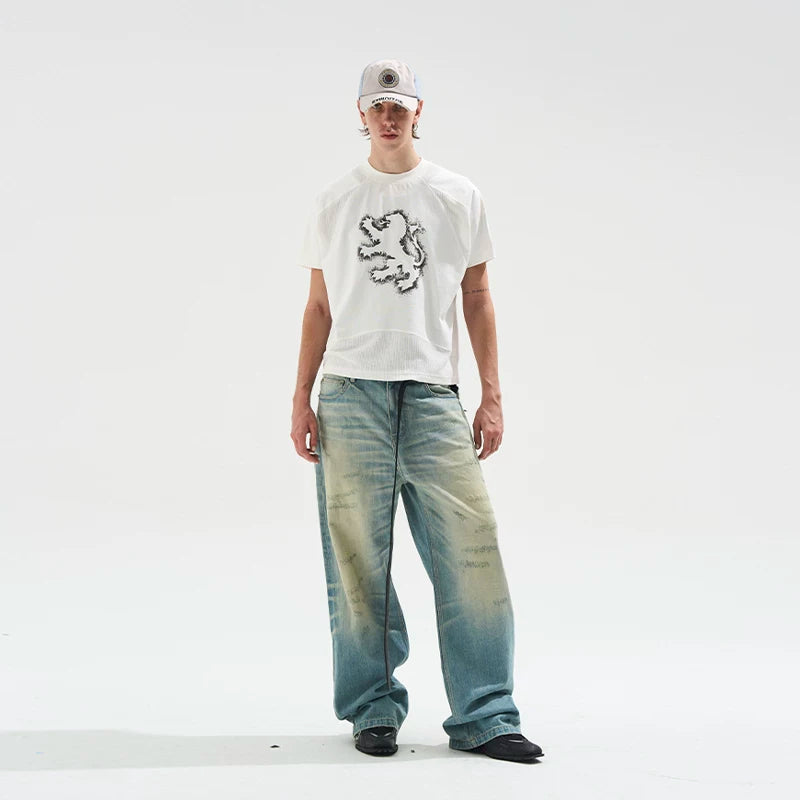 5864651157231,5864651157232,5864651157233,5864651157234, Dragon Graphic Short-Sleeve T-Shirt