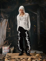 Dragon Print Rhinestone Wide Leg Sweatpants 5