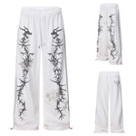6210365159078,6210365159079,6210365159080,6210365159081, Dragon Print Rhinestone Wide Leg Sweatpants