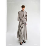 Draped Double-Layer Wide Leg Pants 1