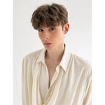 Draped Long Sleeve Loose Shirt 5