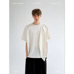 Draped Panel Crew Neck Short Sleeve T-Shirt 1