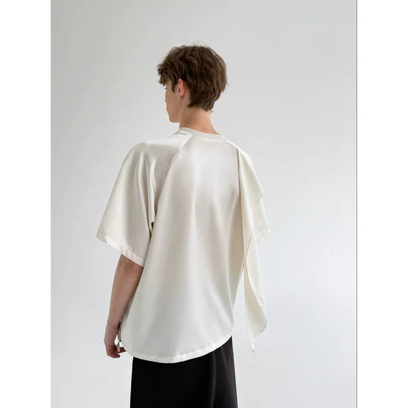 Draped Panel Crew Neck Short Sleeve T-Shirt 2