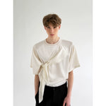 Draped Panel Crew Neck Short Sleeve T-Shirt 3