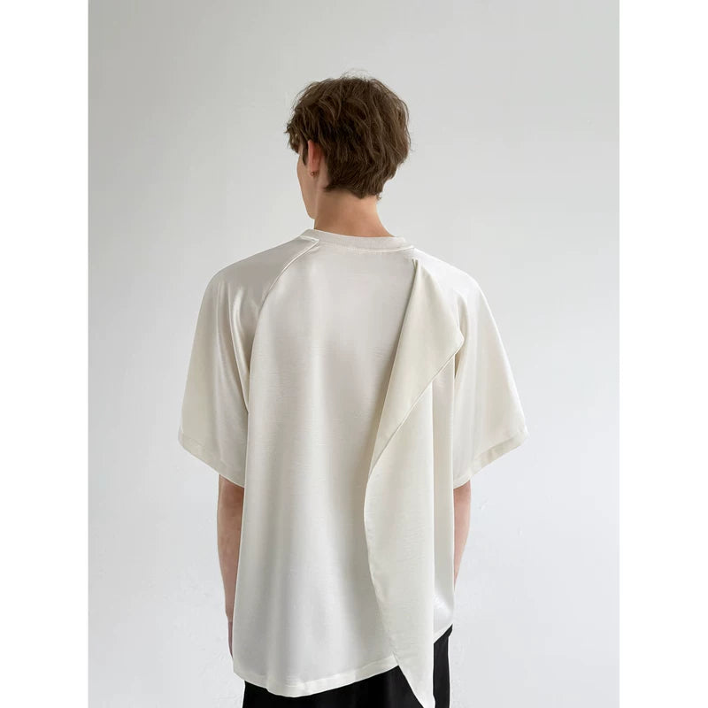 Draped Panel Crew Neck Short Sleeve T-Shirt 4