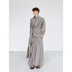 Draped Tie-Waist Long Sleeve Shirt 2