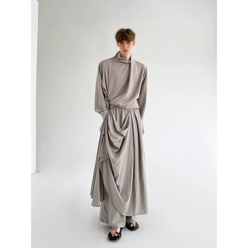 Draped Tie-Waist Long Sleeve Shirt 4