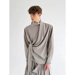 alt_id_9976707578, Draped Tie-Waist Long Sleeve Shirt