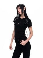 Drawstring Buckle Slim Fit T-Shirt 3