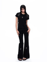 Drawstring Buckle Slim Fit T-Shirt 4