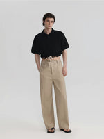 Drawstring Hem Collared Short Sleeve Shirt 3