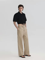Drawstring Hem Collared Short Sleeve Shirt 4