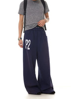 Elastic Waist Wide Leg Letter Print Pants 2