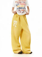 Elastic Waist Wide Leg Letter Print Pants 4