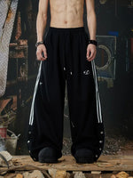 Elastic Waist Wide Leg Snap Hem Pants 1