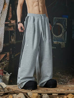 Elastic Waist Wide Leg Snap Hem Pants 4