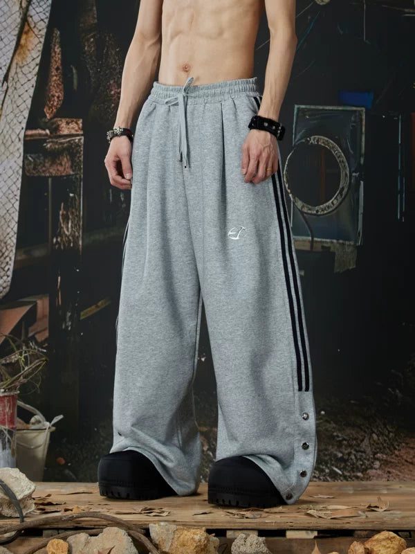 Elastic Waist Wide Leg Snap Hem Pants 5