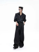 Embellished Satin Shirt with Wide-Leg Pants 5
