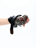 Embossed Leather Belt with Horse Buckle 4