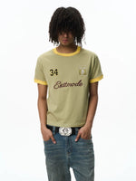 Embroidered Badge Short-Sleeve Crew Neck T-Shirt 1