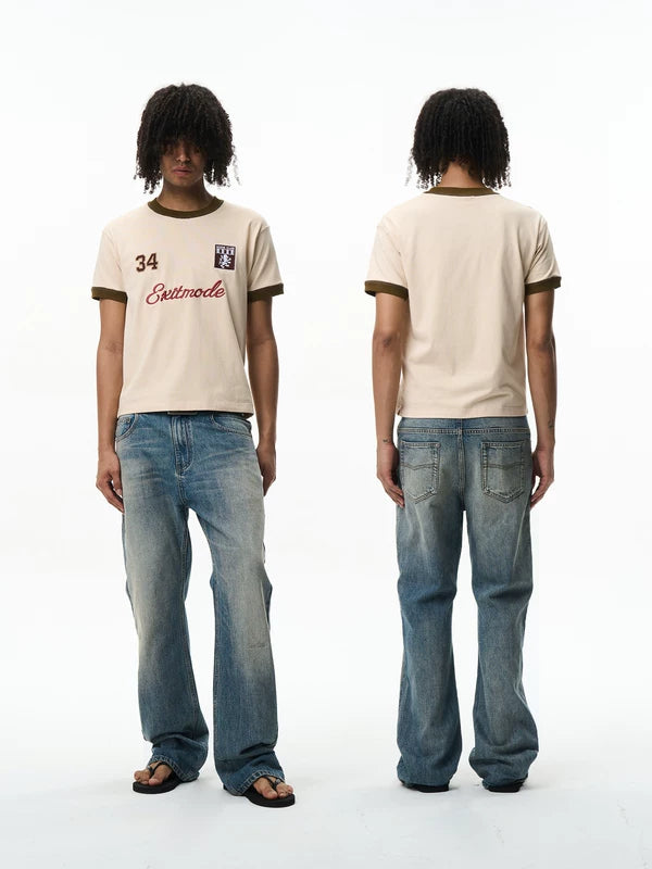 Embroidered Badge Short-Sleeve Crew Neck T-Shirt 4