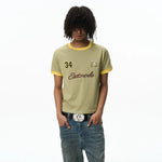 6252099366588,6252099366589,6252099366590,6252099366591, Embroidered Badge Short-Sleeve Crew Neck T-Shirt