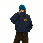 6197671826769,6197671826770,6197671826771,6197671826772, Embroidered Badge Stand Collar Bomber Jacket
