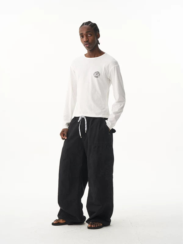 Embroidered Baggy Workwear Cargo Pants 3
