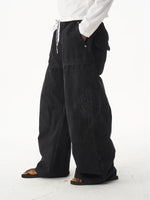 Embroidered Baggy Workwear Cargo Pants 4