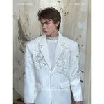 Embroidered Beaded Tailored Suit Jacket 1