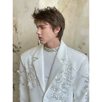 Embroidered Beaded Tailored Suit Jacket 4