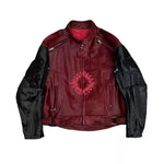 Embroidered Biker Racing Motorcycle Leather Jacket 1