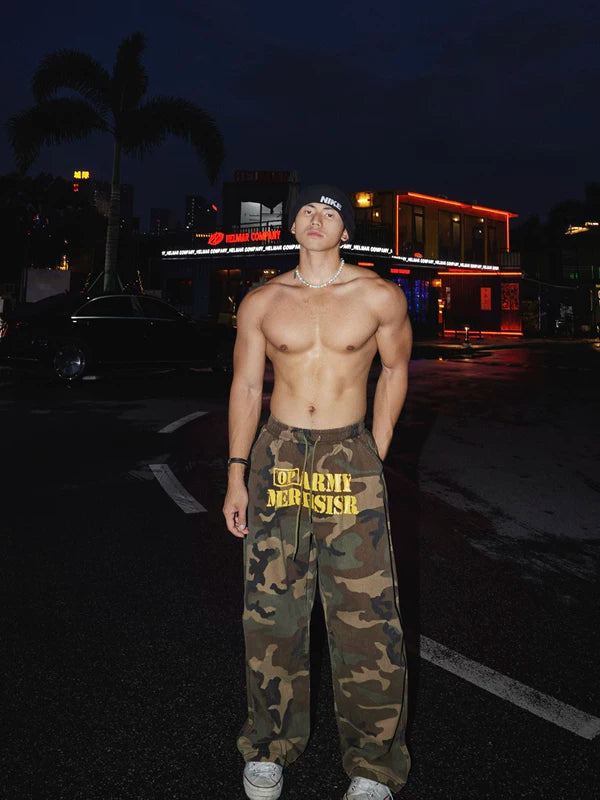 Embroidered Camouflage Street Style Dance Pants 1