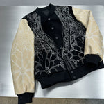 Embroidered Cashmere Sheepskin Baseball Jacket 2